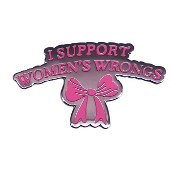 A2452 Розовый бант i support женские неправильные Значки Булавки для Лацканов Рюкзаков, Броши для Одежды, Эмалированные Булавки, Модные Украшения