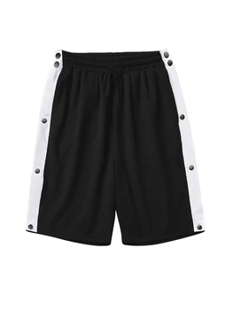 Мужские повседневные летние шорты с эластичной резинкой на талии в стиле пэчворк, свободные короткие брюки с боковыми пуговицами и боковыми карманами