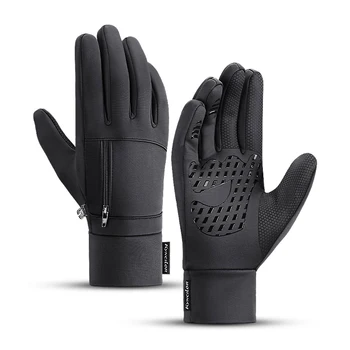 Зимние Карманные велосипедные перчатки с сенсорным экраном Для мужчин и женщин, теплые Ветрозащитные Мотоциклетные Велосипедные перчатки для рыбалки, MTB Спортивные гоночные тепловые