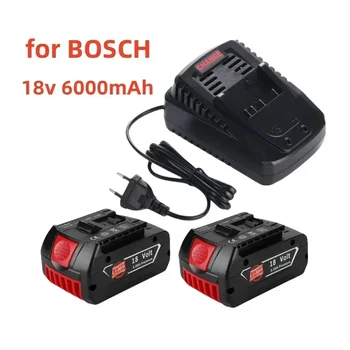 (Происхождение) BAT609 18V Аккумулятор 6.0Ah для Электродрели Bosch 18V Литий-ионный Аккумулятор BAT609G BAT618 BAT618G BAT614 Зарядное Устройство