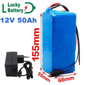 Lucky 12V 50000mAh 3S8P Аккумуляторная батарея 18650 Плата защиты литиевой батареи 12V 40000mAh для инверторного майнера с зарядным устройством 12,6 В