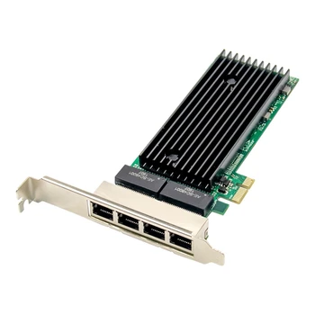 Горячий PCI-E 4-Портовый Сервер RJ45 1X Pcie X1 82576 Чип 10/100/1000 Мбит/с Lan Четырехпортовый Сервер Гигабитная Сетевая Карта
