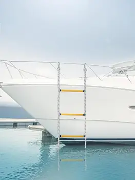 4-ступенчатая веревочная лестница для лодки, Морская Веревочная лестница для надувной лодки, Каяк, Моторная лодка, Гребля на каноэ, Переносная веревочная лестница для посадки на борт