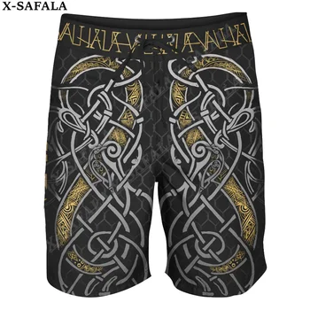 Плавательные шорты с 3D-принтом Tattoo Symbol Viking, летняя пляжная одежда, шорты для отдыха, мужские плавательные полуботинки-5
