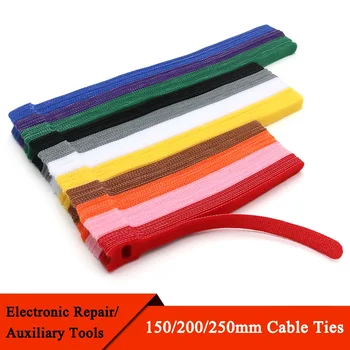 50/100шт 150 200 250 мм Съемные кабельные стяжки Пластиковое Крепление Многоразовые кабельные стяжки Нейлоновая обертка Бандажные стяжки на молнии
