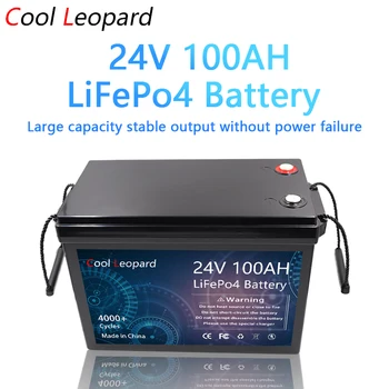 LiFePO4 24V 100Ah Встроенный Литий-железо-фосфатный аккумулятор Большой емкости BMS Используется для хранения Солнечной энергии