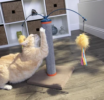 Когтеточка для кошек Scratch 'N Spin Carpet с интерактивной вращающейся палочкой, игрушки для кошек