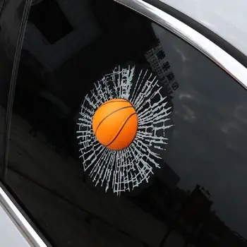 3D имитация наклейки на оконное стекло кузова автомобиля Бейсбольный / теннисный мяч /баскетбольная наклейка Брелок Аксессуары для автомобильного декора