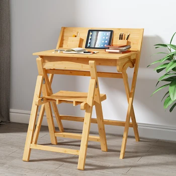 Детский письменный стол Складной рабочий стол Откидной письменный стол Студенческий письменный стол в комплекте Современный минималистичный складной стол