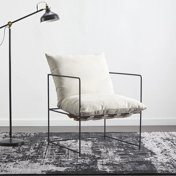 Скандинавский односпальный диван-кресло, Ленивый Роскошный Железный обеденный стул, современная дизайнерская мебель для гостиной, мебель для переговоров, мебель для библиотеки.