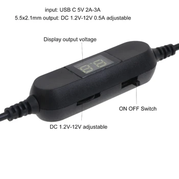 E56B USB C до 2V 3V 4.5V 6V 7.5V 9V 12V Кабель для Индикации Регулируемого Напряжения для Игрушечных Игр, Светодиодных Ламп и других Устройств 2V-12V