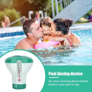 Плавающий дозатор хлора для бассейна с термометром, автоматический насос-аппликатор для дезинфекции, Аксессуары для бассейна