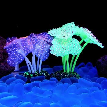 Экологически чистая силиконовая имитация Коралла, Флуоресцентное украшение Аквариума, Ландшафтный орнамент, Украшение аквариума для рыб, Коралл