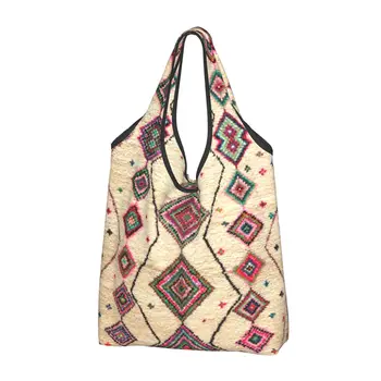 Марокканский берберский ковер, сумка для покупок в стиле бохо, женская антикварная сумка для покупок в богемном геометрическом стиле, большая сумка для покупок