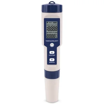 Профессиональный цифровой тестер воды 5 в 1, ручка для измерения PH/TDS/EC/солености/температуры, водонепроницаемый многофункциональный измеритель